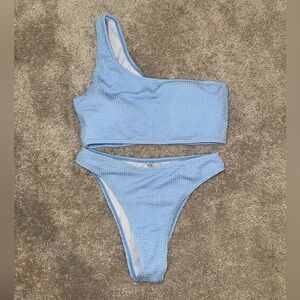 Light Blue Textured Bikini Bottoms